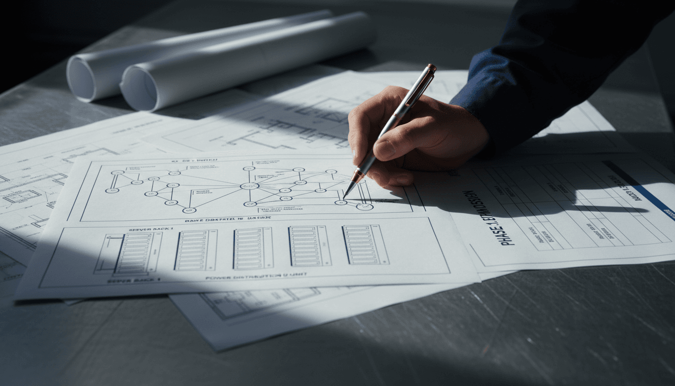 Complex infrastructure blueprint and project planning documentation