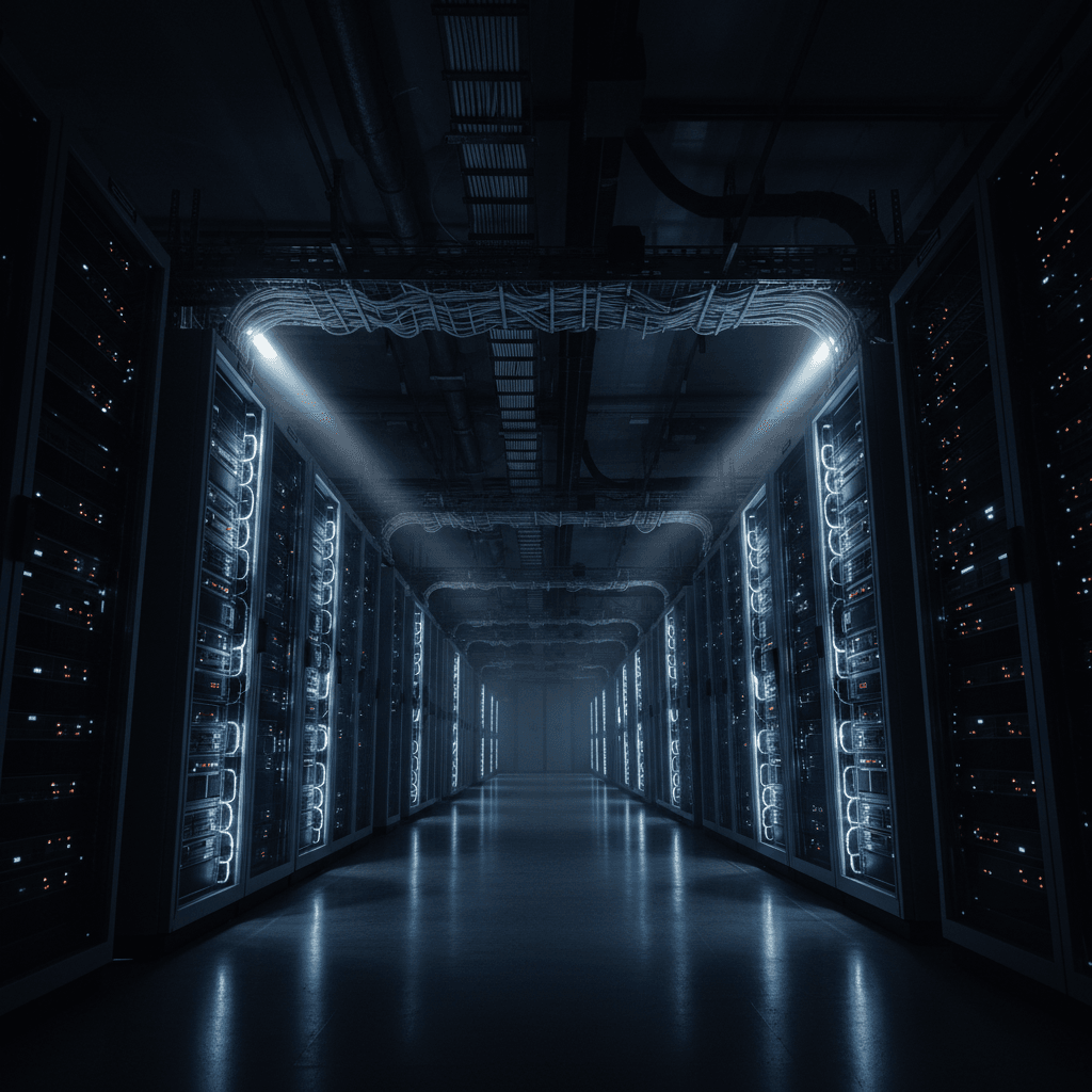 Data center facility showcasing precision infrastructure setup